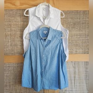 J Crew sleeveless buttondown shirts 2 pack XXL